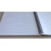Блокнот из качественной бумаги натурального белого цвета, линовка в линию, плотностью  120 грамм, на пружине, формат А5, 60 листов.