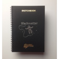 Скетчбук для цветных карандашей, пастели, маркеров,   формат А5 (210*148), из плотной черной бумаги.
